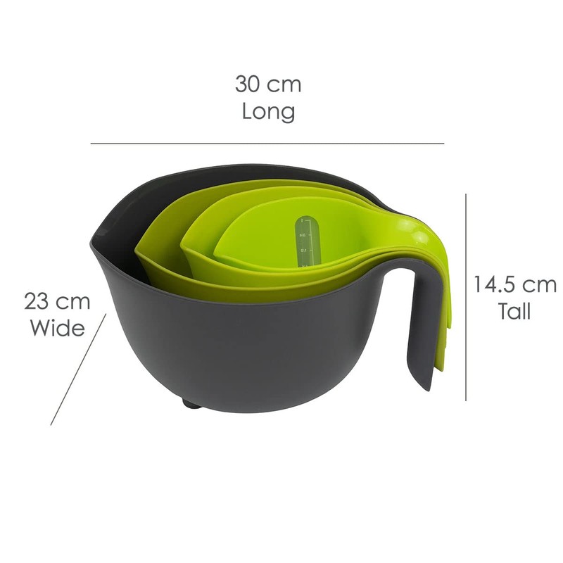 CALITEK Mixing Bowl Set of 4 Non Slip Base for