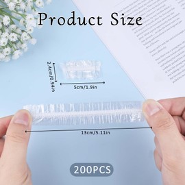 200 Pcs Ear Covers for Hair Dye, Clear Disposable Ear Covers for Shower Waterproof Plastic Ears Protectors Ears Shower Caps Care for Hair Dye Showers Bathing Spa Salon Home Hotel