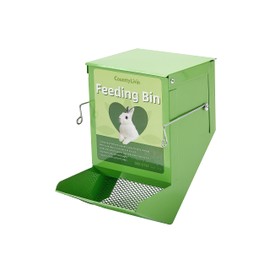 CounttyLivin Metal Small Animal Feeder with Lid, Heavy Duty Feeder, Large Capacity Food Dispenser, Great for Rabbits, Guinea Pigs, Chinchillas and Other Small Animals. (4.6 inch, Purple)
