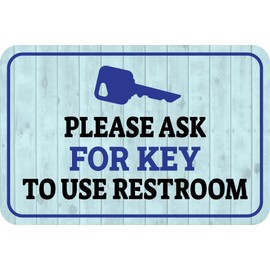 Classic Framed Plus Please Ask For Key To Use Restroom Wall or Door Sign | Friendly Public Bathroom Signage - Medium