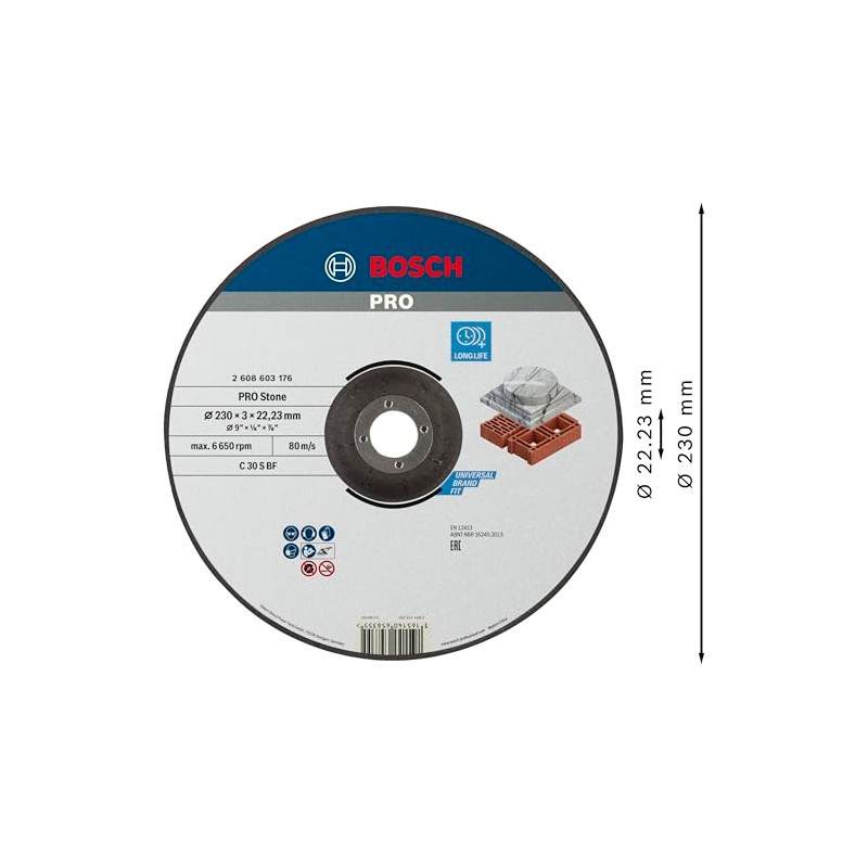 Bosch 2608603176 Standard for Stone Cutting disc with Depressed Centre