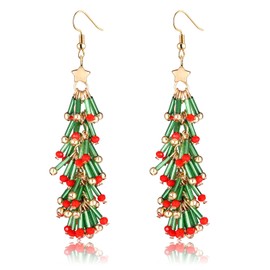 Christmas Earrings for Women Christmas Tree Tassel Earrings Christmas bulb earrings Statement Drop Dangle earrings Xmas Holiday Jewelry Party Gifts (Christmas bulb Tassel)