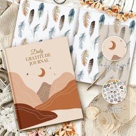 Lanpn Diario de Gratitud para Hombres y Mujeres, Journal de 5 Minutos al Día de Afirmación y Mindfulness, 156 Páginas Cuaderno Guiado para Reflexiones Motivacionales, Inglés
