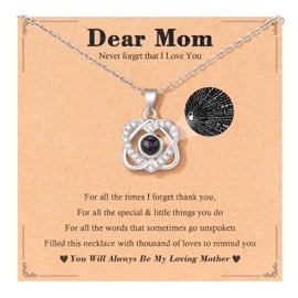 Tarsus Mothers Day Mom Gifts Necklace Jewelry Birthday Gifts for Mom from Daughter Son Women, I Love You 100 Languages Mother Necklace Presents