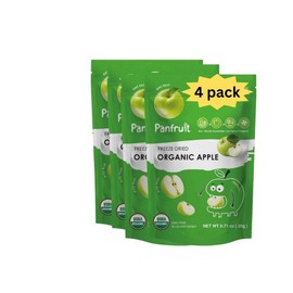 Panfruit Freeze-Dried Organic Apple Snacks – 4 Pack (0.71 oz Each) | No Sugar Added, Non-GMO, Healthy Crispy Fruit Snack for Kids & Adults