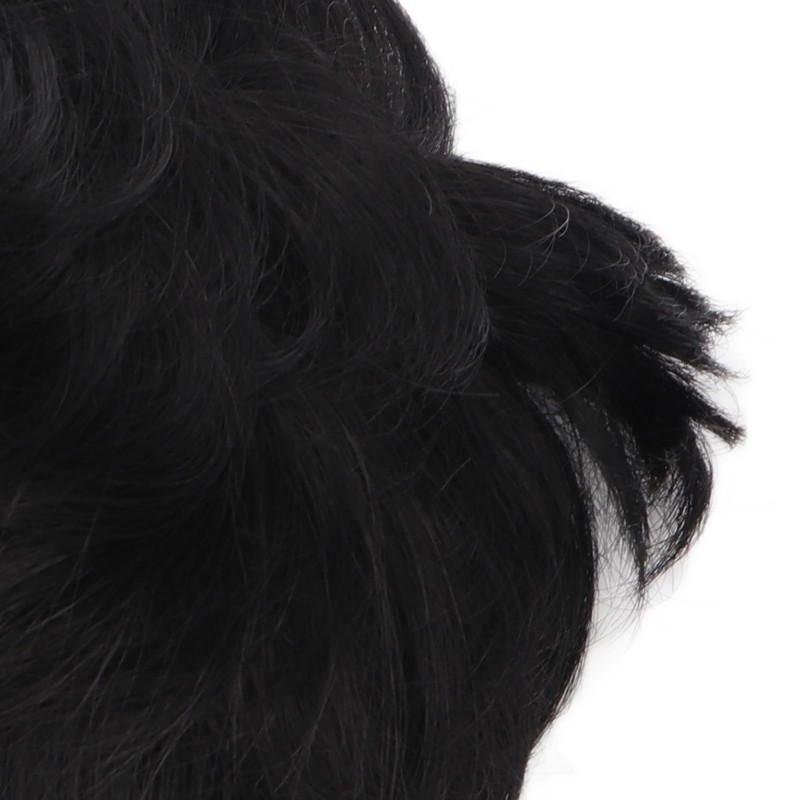 Men's Short Black Wig High Temperature Silk Layered Realistic Breathable
