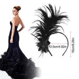 Feather Hair Band, 1920s Fascinator Headpiece for Women, 20s Headband Feather Headband, 1920s Fascinator Feather Headband, Colourful Feather Headband for Party Wedding Dinner