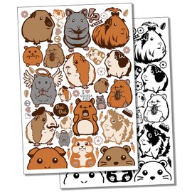 Guinea Pigs Hamsters Gerbils Temporary Tattoo Water Resistant Fake Body Art Set Collection - Color (One Sheet)