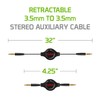 Cellet Retractable 3.5mm Male to 3.55mm Male Input Stereo Audio
