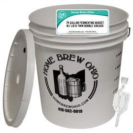 Home Brew Ohio 7.9 Gallon Fermenting Bucket with Grommeted Lid and Twin Bubble Airlock