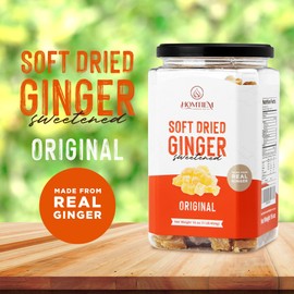 Homtiem Dried Crystallized Ginger 6lb (16 Ounce pack 6) Real Soft, Chews and Candied Delicious pieces Gingers,Easy to eat, keep and use, No Artificial Colors, All-Natural and Preservative-Free