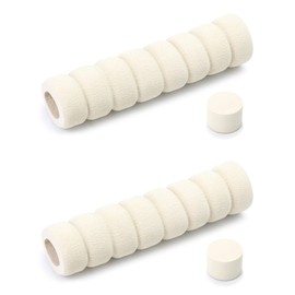 QWORK Pack of 2 Door Handle Buffers, Door Handle Protector, Foam Handle Covers for Protecting Walls and Furniture (Beige)