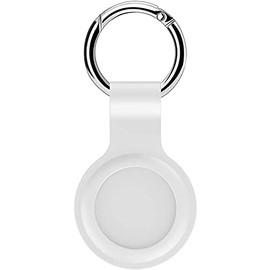 Zotech Replacement Silicone Case for AirTag Finder, Anti-Scratch Protective Skin Cover with Keychain Compatible with AirTags 2021 (White)