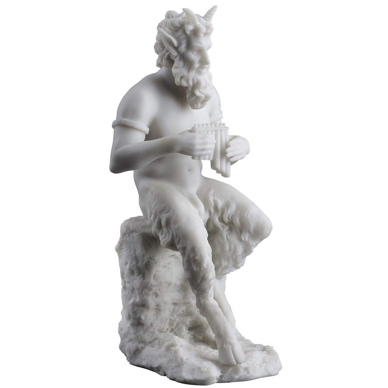 JFSM INC. Pan Playing Flute on Rock Statue - Greek