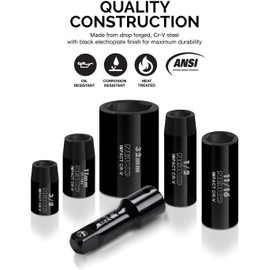 NEIKO 02443A 3/8" and 1/2" Drive Master Impact Socket Set | 38 Piece | Standard SAE (Inch) and Metric (mm) Sizes Below | Deep and Shallow Kit | Cr-V Steel | Includes Duometric Sockets