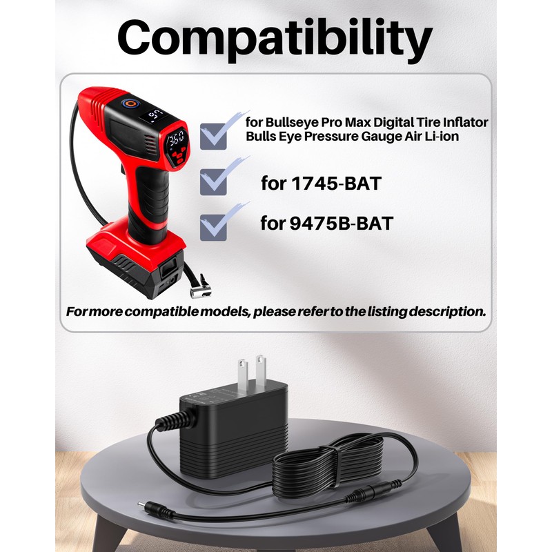 12V Power Supply Compatible with Bullseye Pro Max Digital Tire