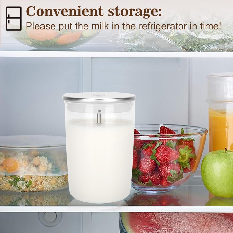 Glass Milk Container for Jura & Stainless Steel Milk Pipe