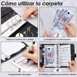 28 Piezas Carpeta Cuaderno A6, Organizador De Dinero