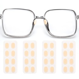 HARFINGTON 4 Pairs Eyeglass Nose Pads Soft Foam Anti Slip Glass Nose Pads Adjustable Non-Slip 1.5mm Self-Adhesive Oval Glasses Nose Pads for Plastic Frames Glasses, Skin Color