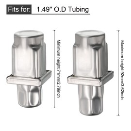 uxcell Adjustable Table Legs, 3.5" Stainless Steel Feet Fit for 1-1/5" Square O.D Tubing, Set of 4