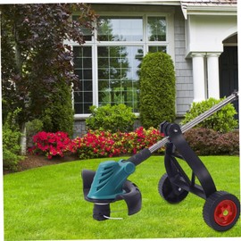 String Trimmer Support Wheels Attachment Adjustable Wheels Walk Behind Weed Wacker Black Wheels Lawn Mower Parts & Accessories for Grass Eater Holder-