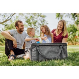 ONIVA - a Picnic Time Brand 64 Can Collapsible Cooler, Large Insulated Soft Cooler Bag, Portable Beach Cooler with Shoulder Strap, (Heathered Gray)