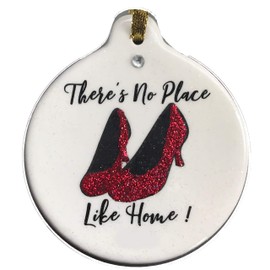 There's No Place Like Home Ruby Red Slippers Boxed Ornament Rhinestone