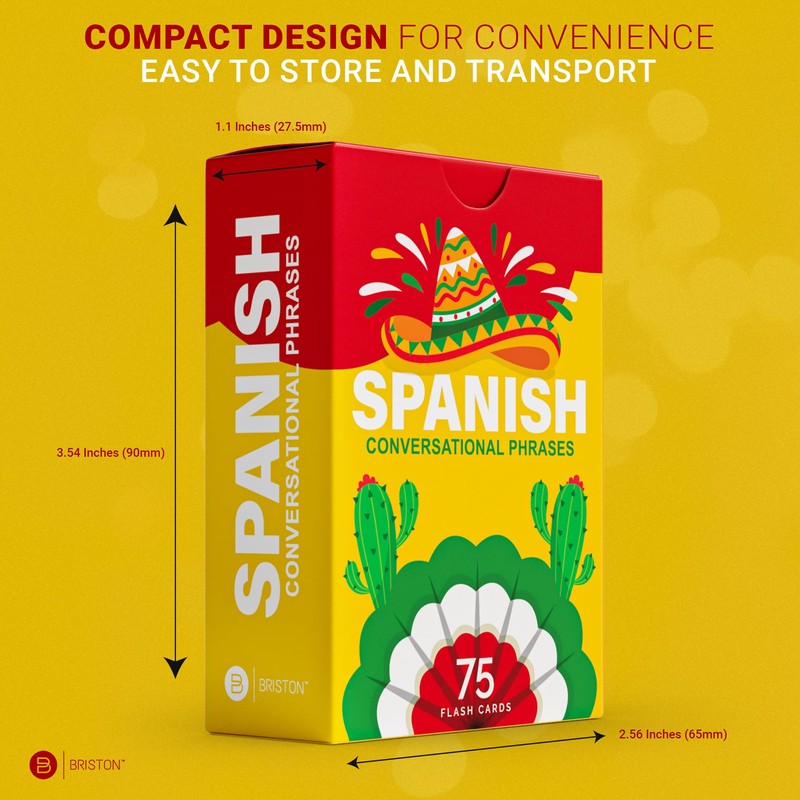 Spanish Conversational Phrase Flash Cards - 75 Beginner Sayings for