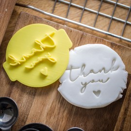 The Cookie Cutter Hub Embosser Stamp, estampado 3D, PLA, apto para alimentos, corazones de agradecimiento de corazón, 1 pieza, diámetro 6 cm, para decorar fondant, magdalenas, galletas, lavar a mano