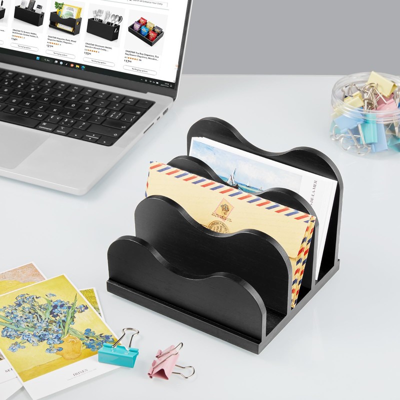 DRASTAR Mail Organizer Countertop, Letter Holder for Desk, Mail Sorter