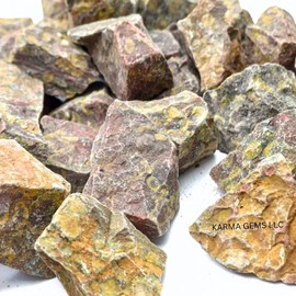 Karma Gems 1lb Leopard Jasper Rough Crystals - Raw Stones for Balancing Energy - Tumbling Rocks for Jewelry Making, Wire Wrapping & Gem Mining - Gemstones for Reiki Healing - Ideal for Home Decoration