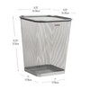 Mind Reader Mesh Trash Can, Waste Paper Basket, Square, Office,