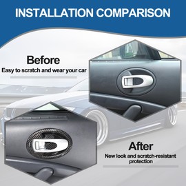 Sekhyna Inner Door Handle Cover Trim Compatible with Mitsubishi Eclipse 2006 2007 2008 2009 2010 2011 ABS 2PCS,Interior Door Bowl Anti-Scratch Protection Cover Trim Accessories (ABS Carbon)