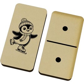 Azeeda 'Happy Penguin Ice Skating' Domino Set & Box (DM00044106)