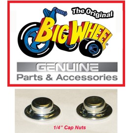 1/4" CAPNUTS for The 9" Original Big Wheel, Replacement Parts, 1 Pair of Axle Caps/pushnuts 1/4" for The Rear Wheels