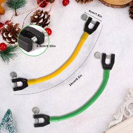 2pcs Ski Tip Connector for Kids, Portable Ski Connector Ski Training Aid Snowboard Accessories for Kids, Beginners (Green, Yellow)