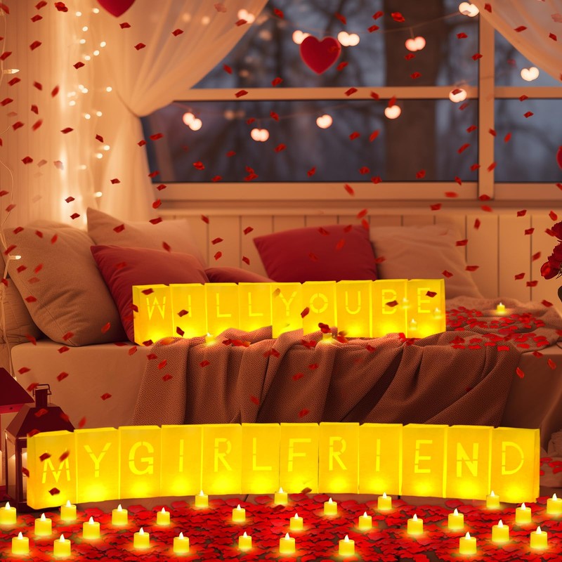 Aurelema 6093 Pcs Will You Be My Girlfriend Light up
