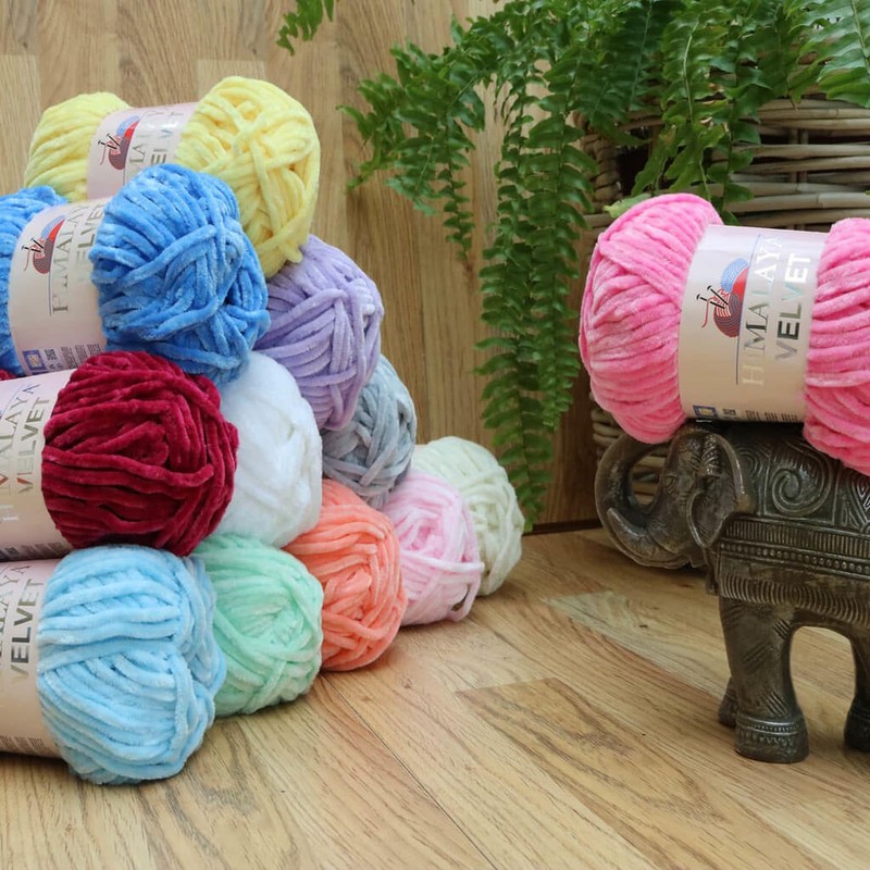 Himalaya Velvet Chenille Yarn, 1 Ball, 100 g, 120 m,