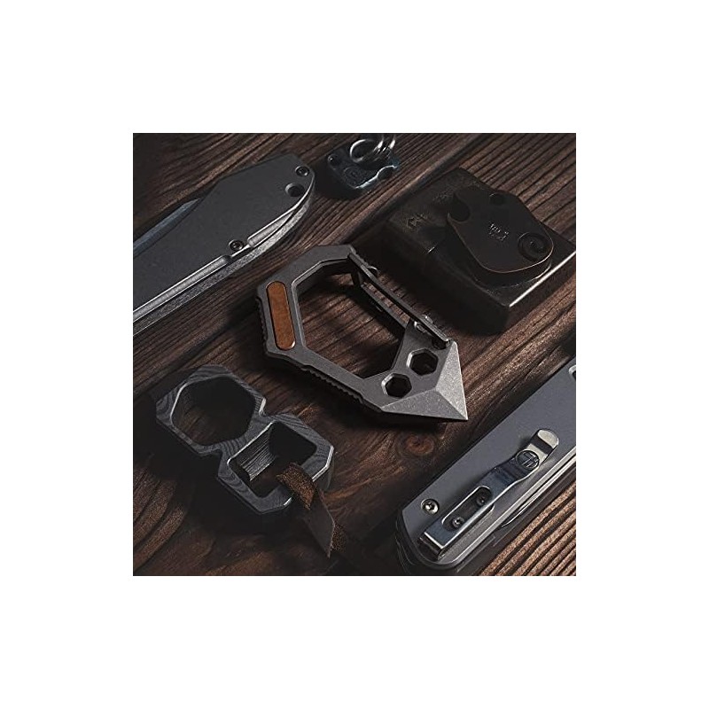 KeyUnity Titanium 7-in-1 Multitool Carabiner Keychain - Wrench, Screw Bit