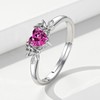 SAIERMEI July Birthstone Rings for Teens - Adjustable Heart Birthstone