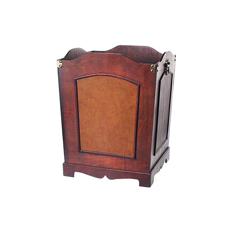 Vintiquewise(TM) Antique Wooden Waste Can/Bin with Handle