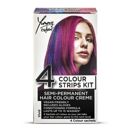 Stargazer Products Yummy Colour Semi-Permanent Hair Dye Strip Kit 4 Shades Vibrant 40ml