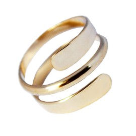 Anillo de dedo del pie | Relleno de oro de 14 quilates | Anillo ajustable para pie o midi | Anillo unisex para hombres o mujeres, Metal, Sin piedras preciosas