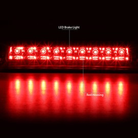 DNA Motoring 3BL-HRID06-LED-RD Rear Center High Mount Full LED 3rd Tail Brake Light Replacement,Red