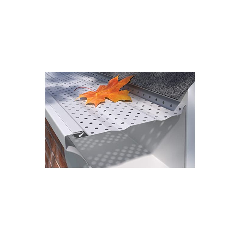 E-Z-GUTTER GUARD 1035 WH Flow Gutter Guard, Perforated, White