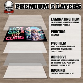 Hot Girls Hit Curbs | Bumper Sticker or Car Magnet | Cat Lady Black Magnetic Bumper Sticker for Trucks Vans Cars [7.5x3.75]