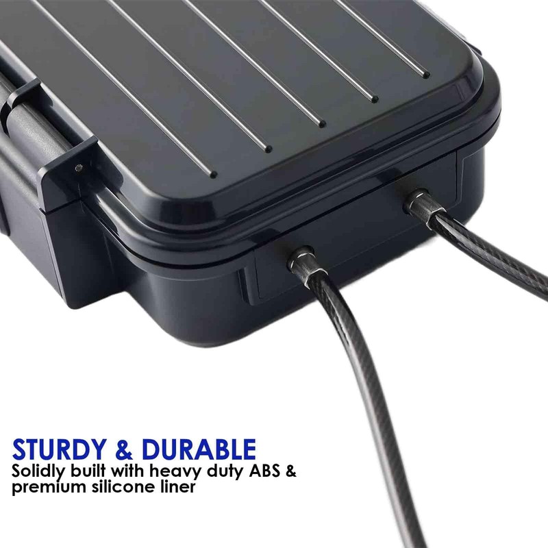 Portable Lock Box, 4-Digit Combination Safe Boxes with Detachable Cable,