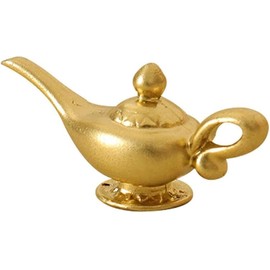 Gold 1/12 Miniature Aladdin Genie Lamp Decoration, Genie Lamp, Dollhouse Accessories, Miniature Scene Model, Dollhouse Decor Accessories