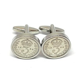 Premium 1926 Lucky Silver Threepence cufflinks for a 99th Birthday cufflinks