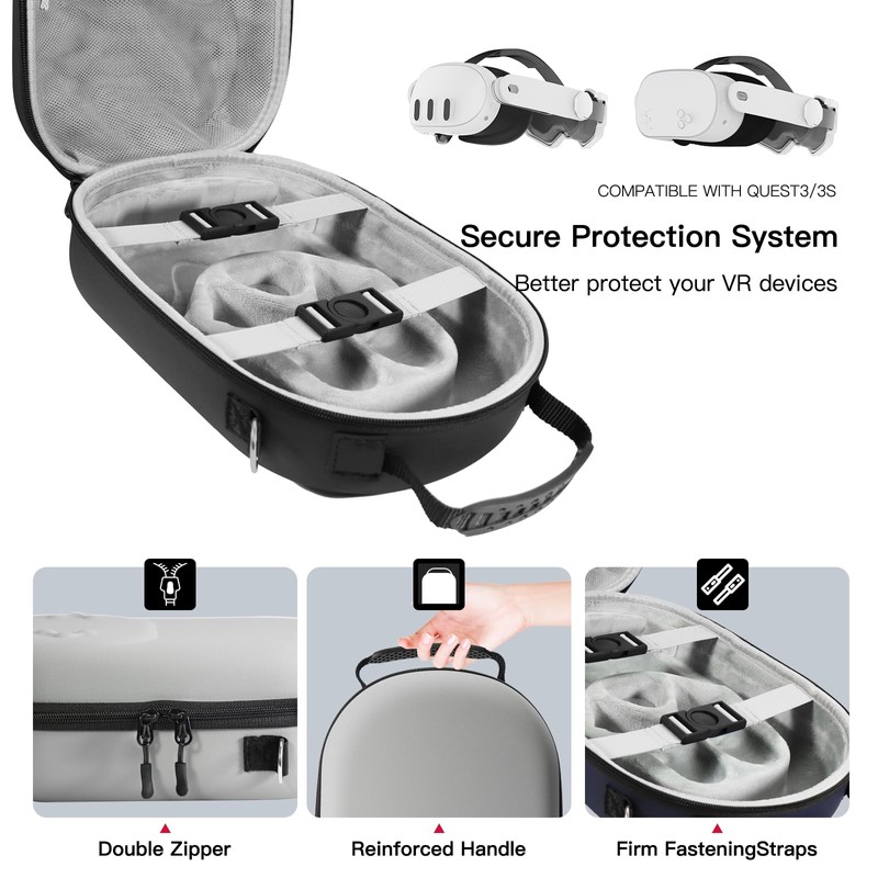 Hard Carrying Case Compatible with Oculus Meta Quest 3/3S,VR Headset